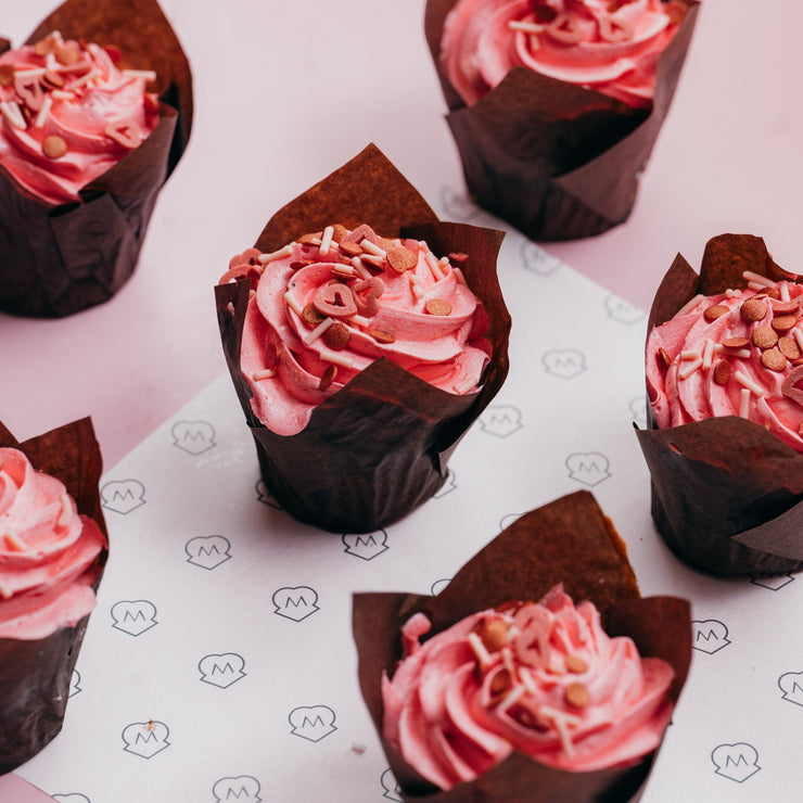 Pink October Red Velvet & White Chocolate Muffins