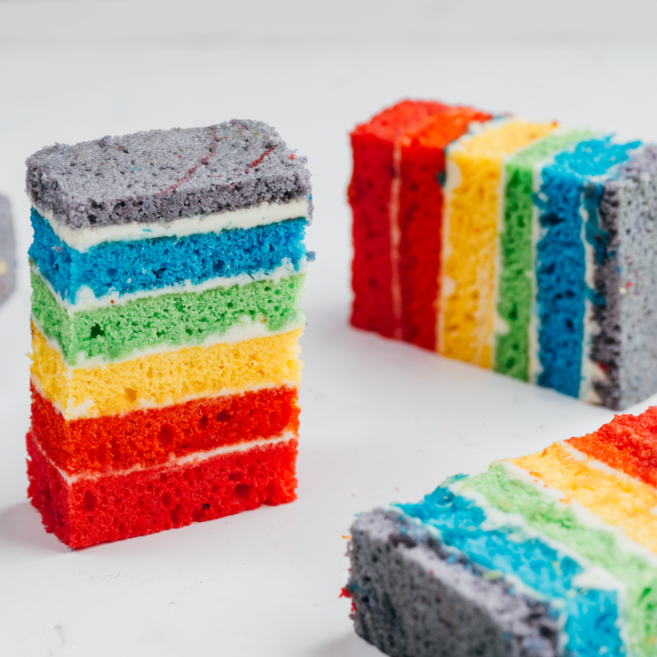 Pride Rainbow Sliced Cake (Box Of 6)