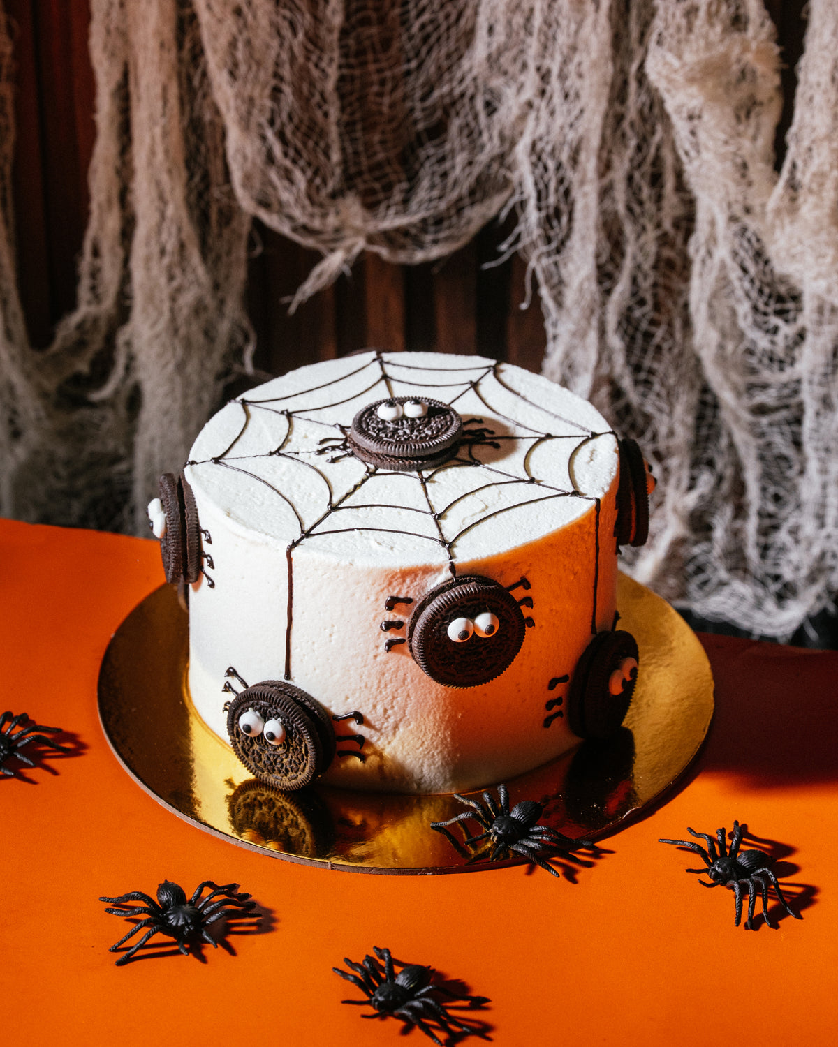 Spiderweb Surprise Cake