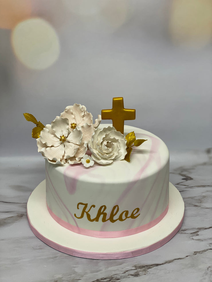 Bespoke First Communion Cake  Newlands Flower Boutique