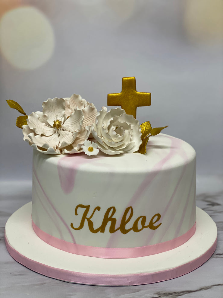 Marble Holy Communion Cake