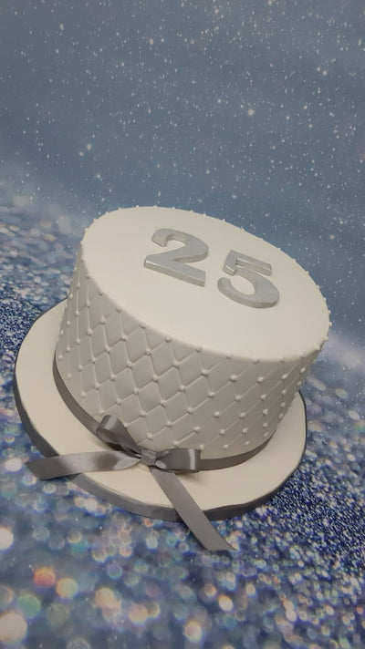 Silver Wedding Anniversary Cake